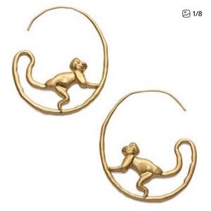 Tory Burch “Call of the Wild” Monkey Hoop Earrings